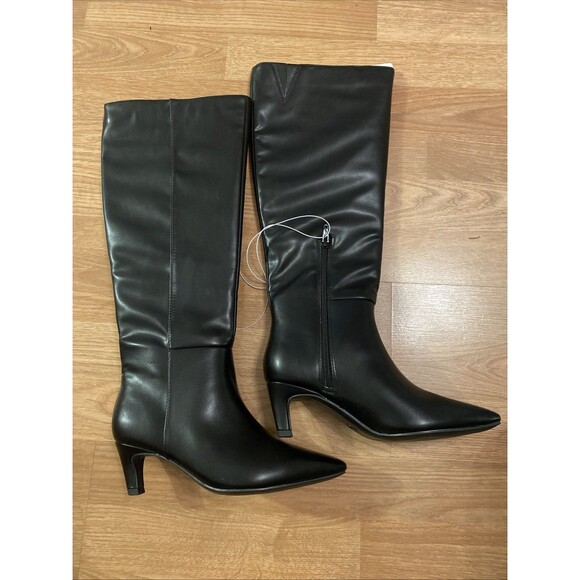 NWT Universal Thread Kendra Tall Dress Boots Kitten Heel Memory Foam Black 5.5 - Picture 7 of 14